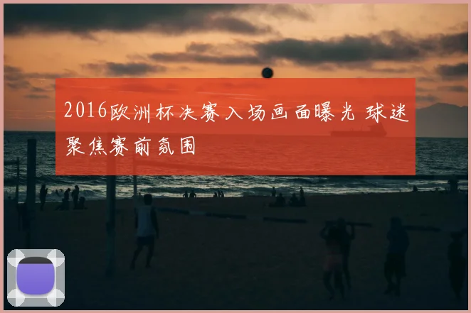 2016欧洲杯决赛入场画面曝光 球迷聚焦赛前氛围